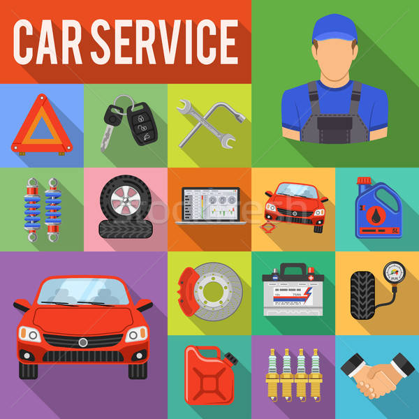 Car Service Set Vector Icons Stock photo © -TAlex-