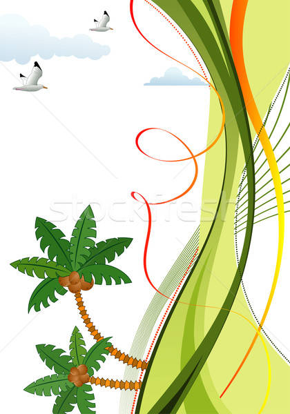 夏天 幀 櫚 海鷗 波浪紋 樹 商業照片 © -TAlex-