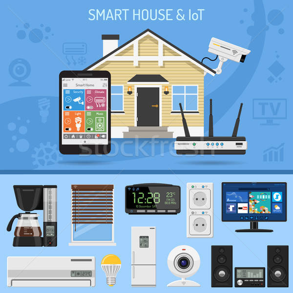 Smart Haus Internet Sachen Smartphone home Stock foto © -TAlex-