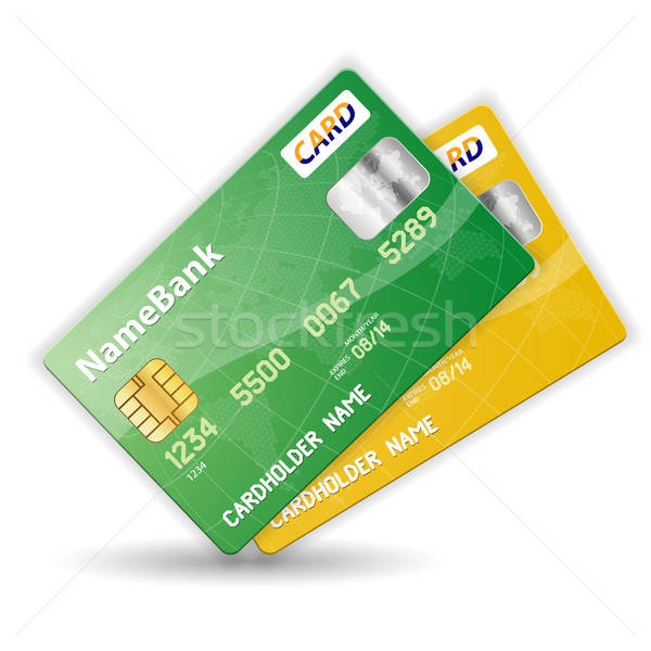 Stockfoto: Ingesteld · creditcards · kleurrijk · plastic · internet · wereldbol