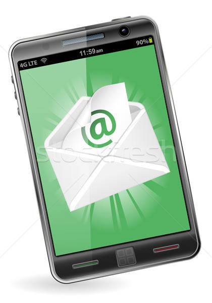 智能手機 電子郵件 信封 片 紙 孤立 商業照片 © -TAlex-