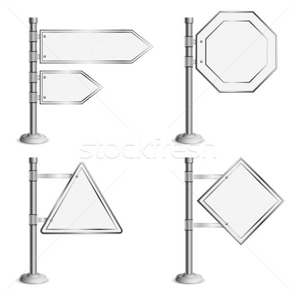Set Poles with Traffic Signs Stock photo © -TAlex-
