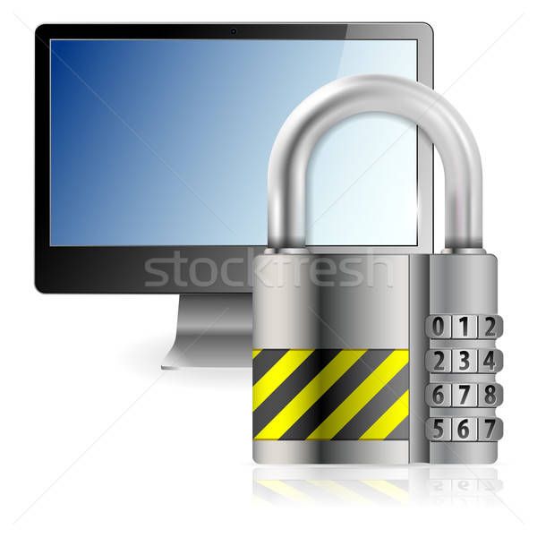 Sûr ordinateur affaires code cadenas [[stock_photo]] © -TAlex-