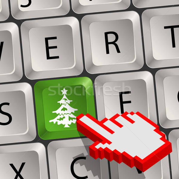 Weihnachten Computer Tastatur Schlussel Baum Hand Vektor Grafiken C Talex Stockfresh