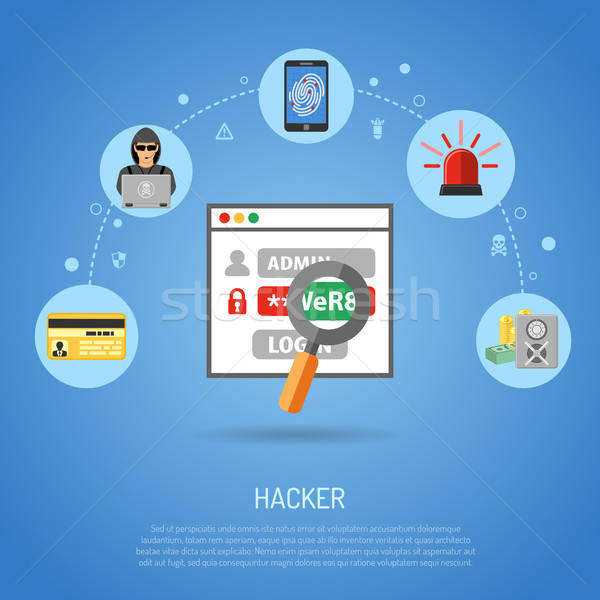 Cyber Crime Concept with Hacker Stock photo © -TAlex-