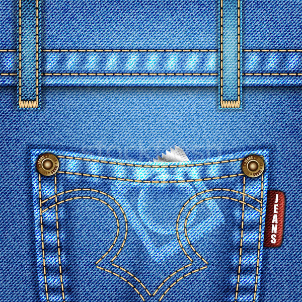 Jeans textuur zak mode weefsel veilig Stockfoto © -TAlex-