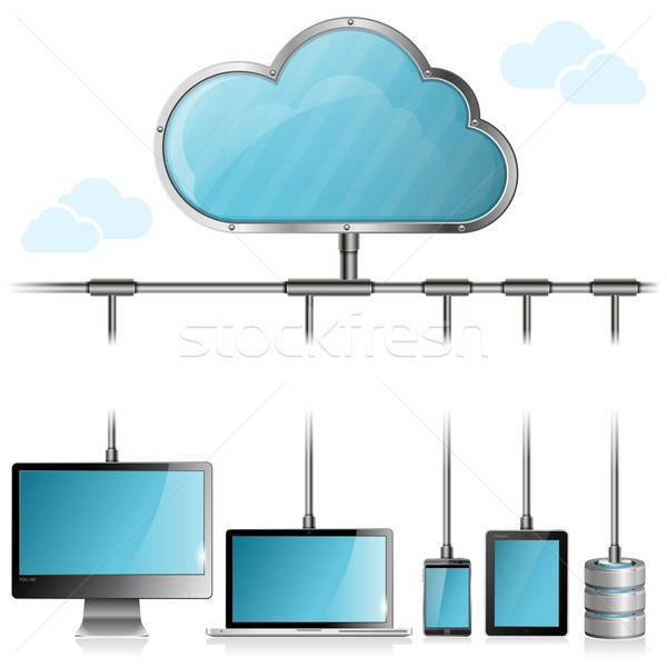 Stok fotoğraf: Bulut · dizüstü · bilgisayar · veritabanı