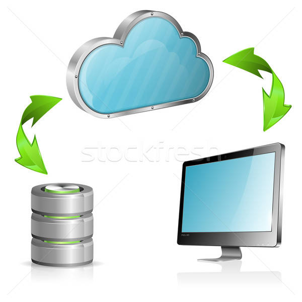 Cloud Computing Computer Datenbank Symbol arrow isoliert Stock foto © -TAlex-