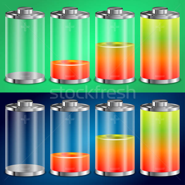Stock foto: Batterie · Symbol · transparent · Symbole · unterschiedlich · Licht