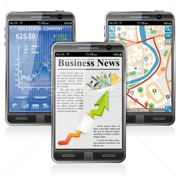 Smartphones applications bourse demande affaires Photo stock © -TAlex-