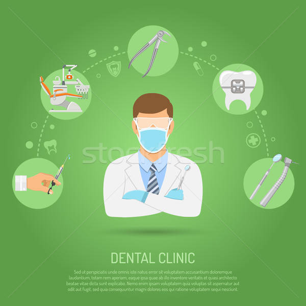 Zahnärztliche Klinik Symbole Zahnarzt Stuhl Arzt Stock foto © -TAlex-