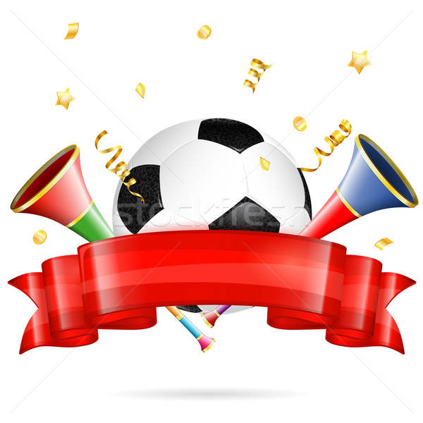 Foto stock: Futebol · cartaz · futebol · fita · dourado · vetor