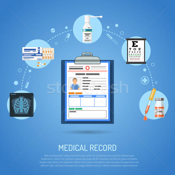 Medical record icoane card pacient Xray Imagine de stoc © -TAlex-