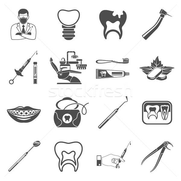 Szett fogászati szolgáltatások ikon szett ikonok stílus Stock fotó © -TAlex-