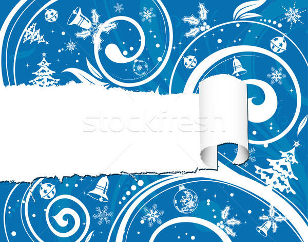 Stock photo: Torn christmas paper