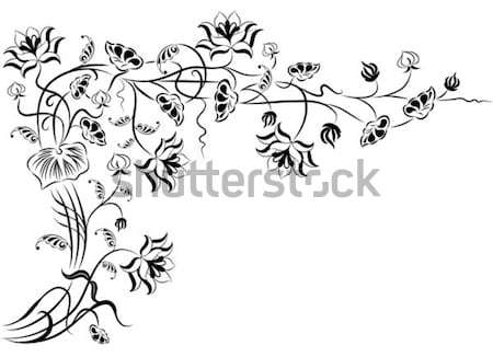 Element for design, corner flower, vector Stock photo © -TAlex-