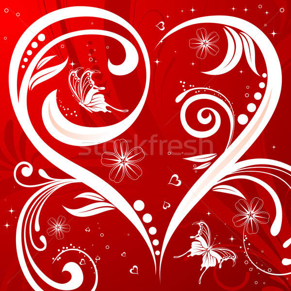 Fiore cuore farfalla modello onda elemento design Foto d'archivio © -TAlex-