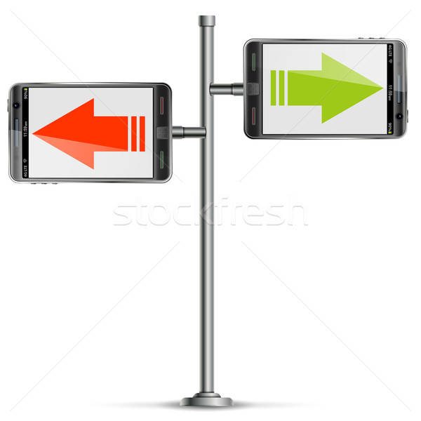 Pole with Smartphone and Arrows Stock photo © -TAlex-