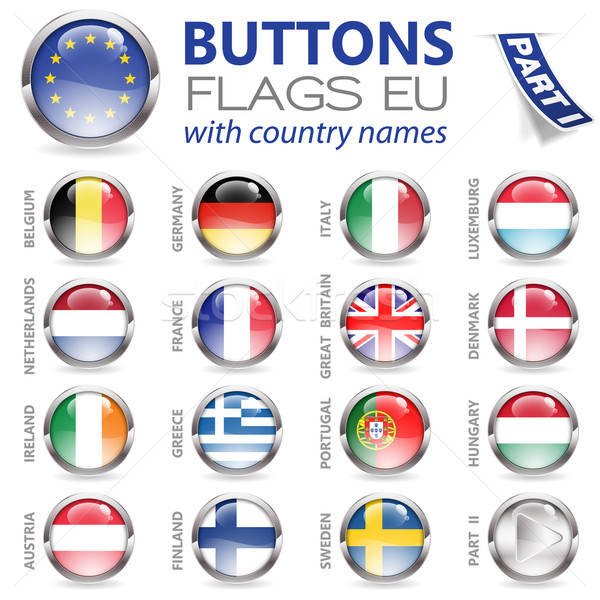 Buttons with EU Flags Stock photo © -TAlex-
