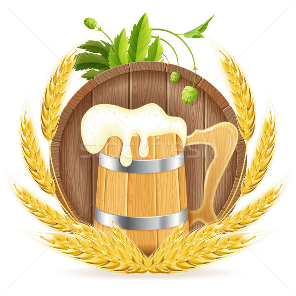 Barrel of Beer and Wooden Mug Stock photo © -TAlex-