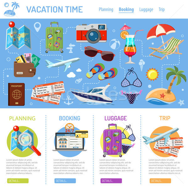 Urlaub Tourismus Infografiken Symbole mobile Anwendungen Stock foto © -TAlex-