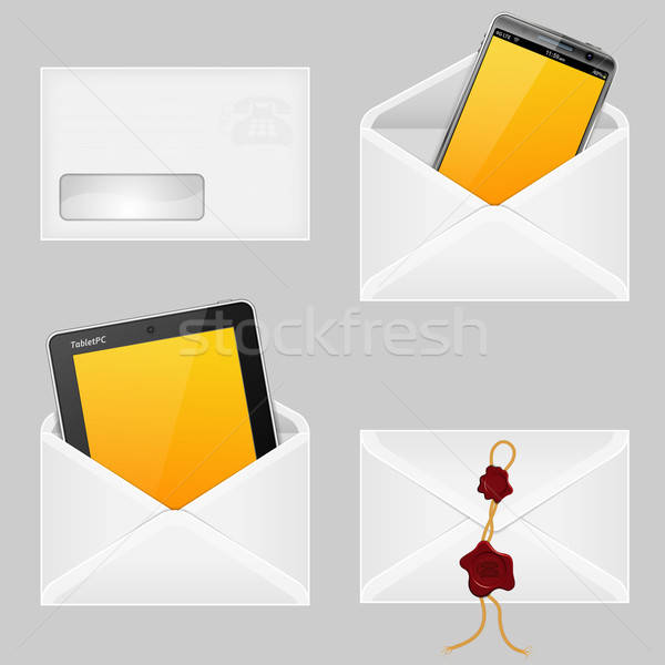 Envelopes with Smart Phone Stock photo © -TAlex-