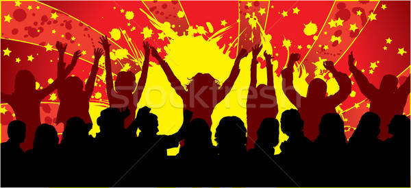 Vector silhouettes dancing man and women Stock photo © -TAlex-