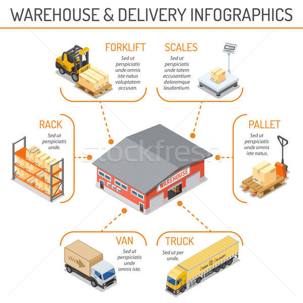 Warehouse Storage and Delivery Isometric Stock photo © -TAlex-