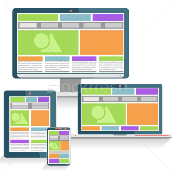 Reszponzív web design különböző eszközök modern stílus Stock fotó © -TAlex-