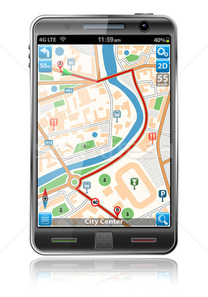 [[stock_photo]]: GPS · navigation · demande · puce · téléphones