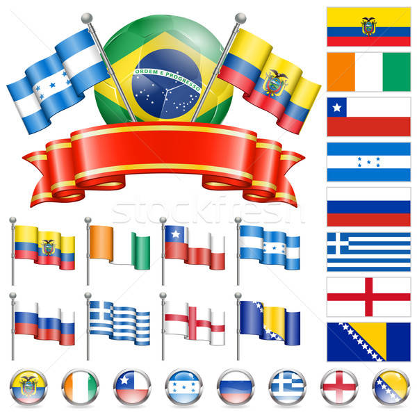 Futebol campeonato mundo 2014 Brasil bandeiras Foto stock © -TAlex-