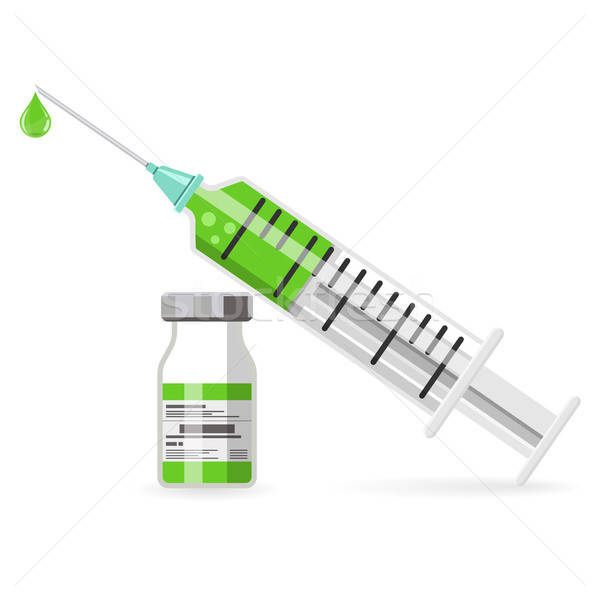 Plastic Medical Syringe and Vial Icon Stock photo © -TAlex-