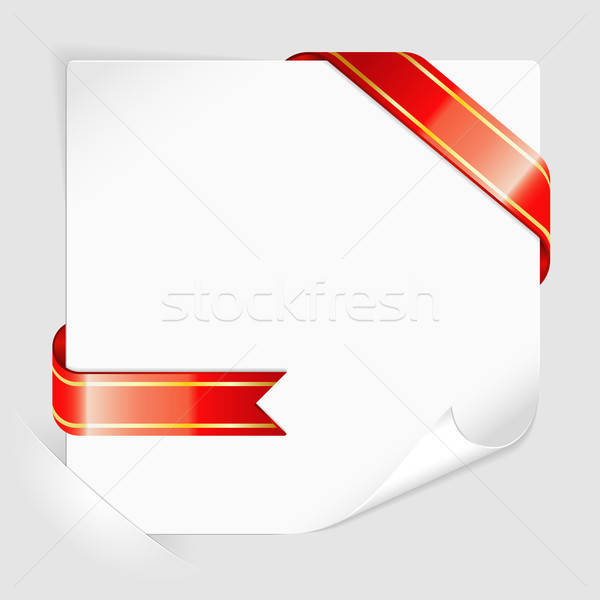 Stock photo: Sheet of white paper mounted in pockets