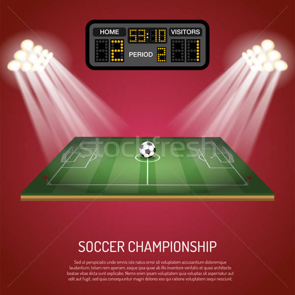 Футбол стадион табло иконки Spotlight мяча Сток-фото © -TAlex-