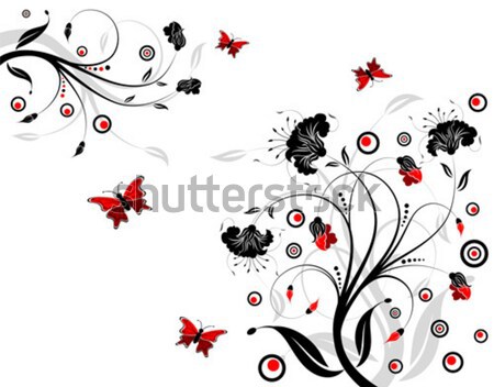 Floral silhouette sexy girl vecteur femme fille [[stock_photo]] © -TAlex-