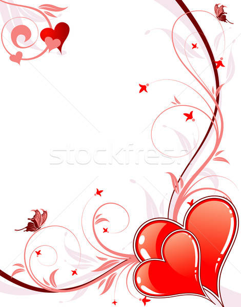 Valentines Day background with hearts and florals Stock photo © -TAlex-