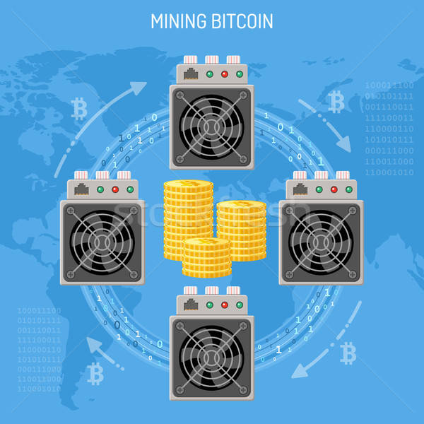 Mining crypto currency bitcoin concept Stock photo © -TAlex-