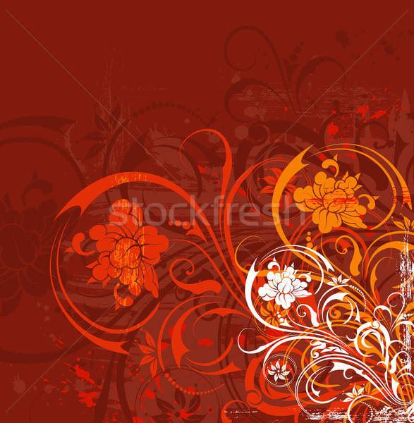 Foto stock: Grunge · floral · caos · pintar · elemento · projeto