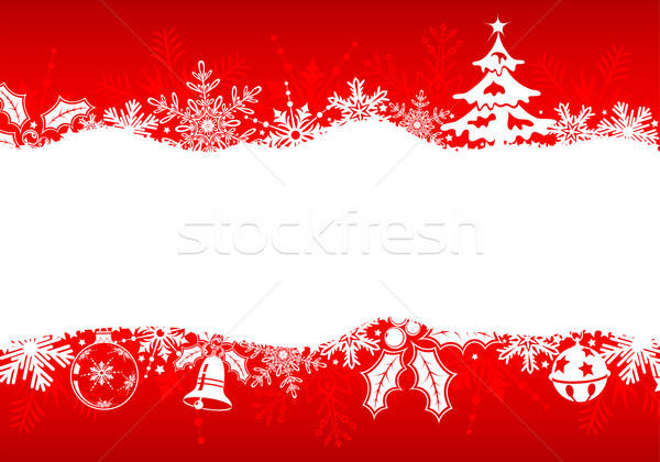 Christmas frame boom sneeuwvlokken decoratie element Stockfoto © -TAlex-
