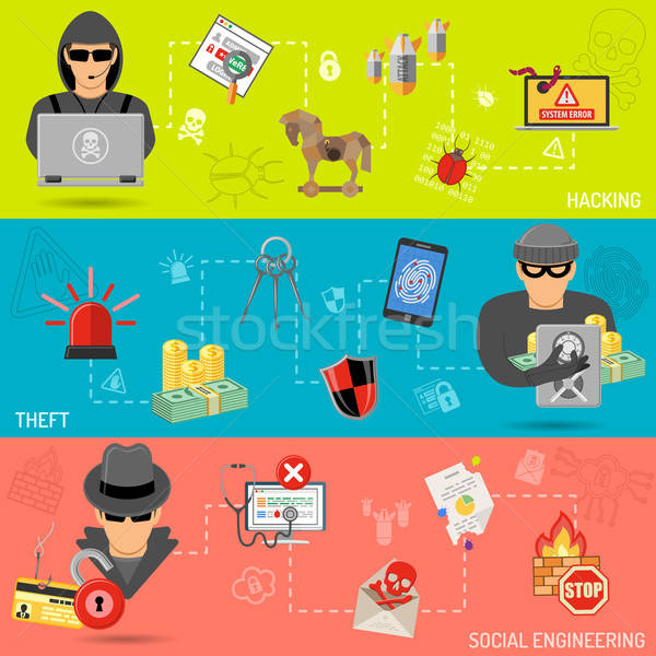 Cyber Crime Banners Stock photo © -TAlex-