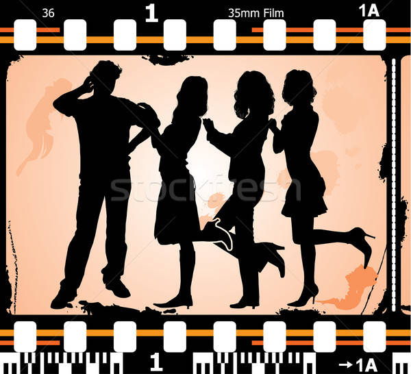 Vector silhouettes man and women on on photographic film Stock photo © -TAlex-