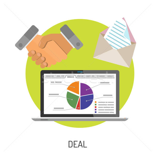 Business and Deal Flat Icons Stock photo © -TAlex-