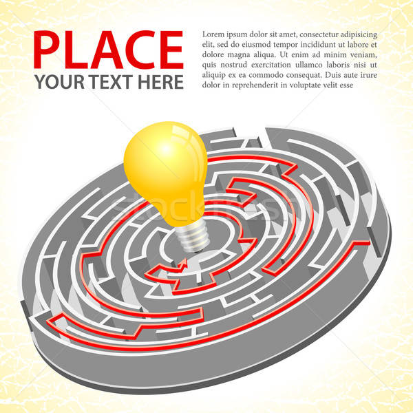Zoeken idee labyrint oplossing alle Stockfoto © -TAlex-