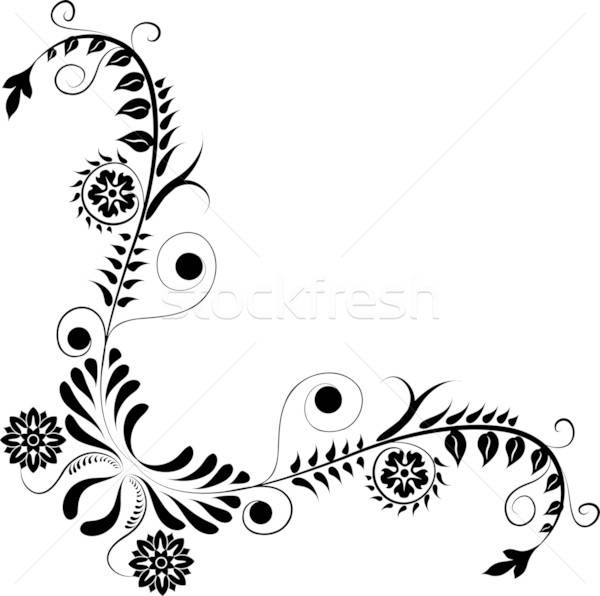 Alkotóelem terv sarok virág vektor virág keret Stock fotó © -TAlex-