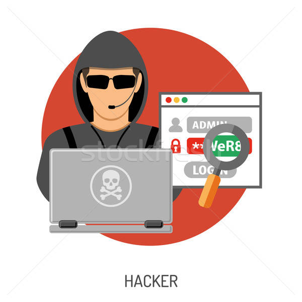 Cyber Crime Concept with Hacker Stock photo © -TAlex-