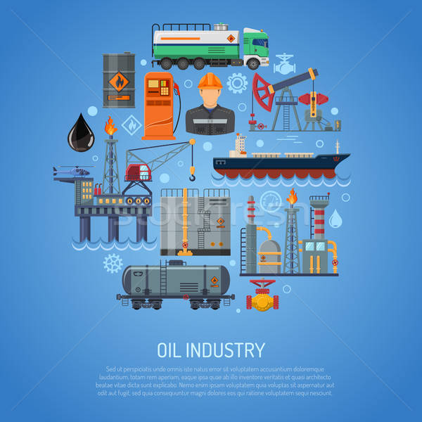 Foto d'archivio: Industria · petrolifera · icone · raffineria · transporti · olio · benzina