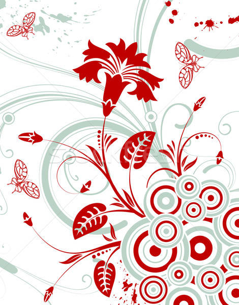 Blume Schmetterling Kreis Element Design abstrakten Stock foto © -TAlex-
