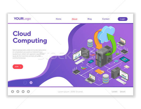 Data Network Cloud Computing Technology Isometric Stock photo © -TAlex-