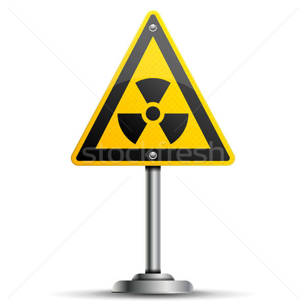 Pólo aviso placa sinalizadora radiação isolado Foto stock © -TAlex-
