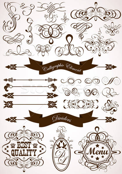 Calligraphic and floral element Stock photo © -TAlex-